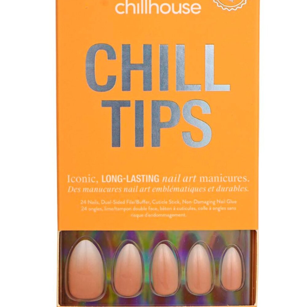 Chillhouse Chill Tips Press-On Nails – French Twist – Almond French Manicure – N